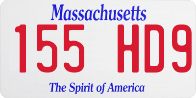MA license plate 155HD9