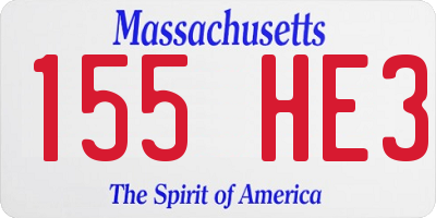 MA license plate 155HE3