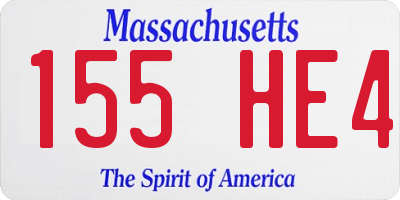MA license plate 155HE4