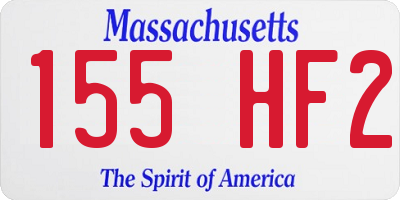 MA license plate 155HF2