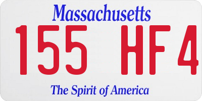 MA license plate 155HF4