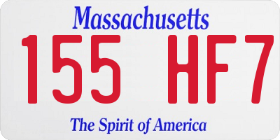 MA license plate 155HF7