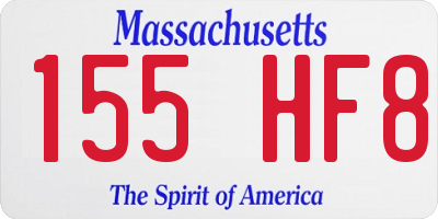 MA license plate 155HF8