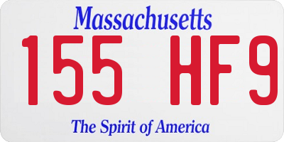 MA license plate 155HF9
