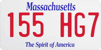 MA license plate 155HG7