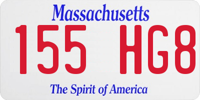MA license plate 155HG8