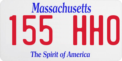 MA license plate 155HH0