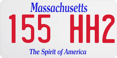 MA license plate 155HH2