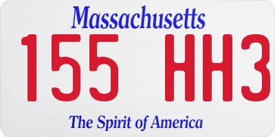 MA license plate 155HH3