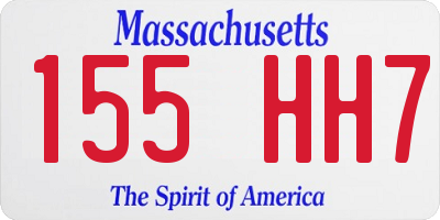 MA license plate 155HH7