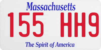 MA license plate 155HH9