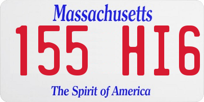 MA license plate 155HI6