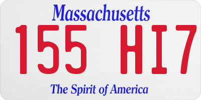 MA license plate 155HI7