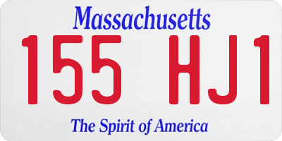 MA license plate 155HJ1