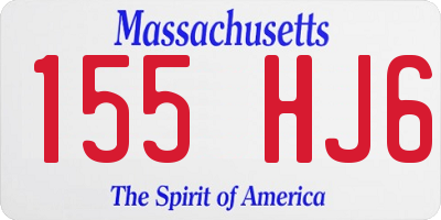 MA license plate 155HJ6