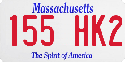 MA license plate 155HK2