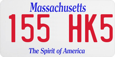 MA license plate 155HK5
