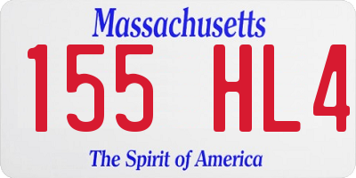 MA license plate 155HL4