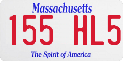 MA license plate 155HL5