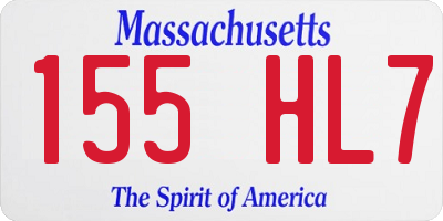 MA license plate 155HL7