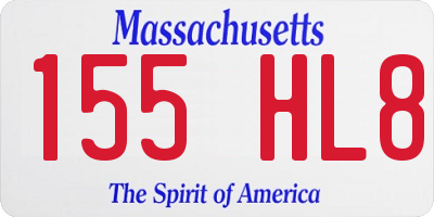 MA license plate 155HL8