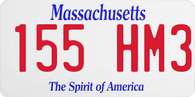 MA license plate 155HM3