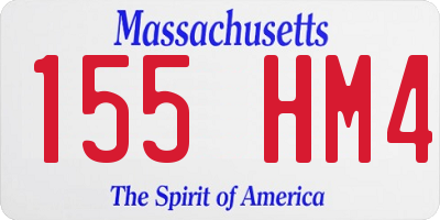 MA license plate 155HM4