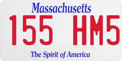 MA license plate 155HM5