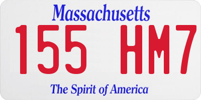MA license plate 155HM7