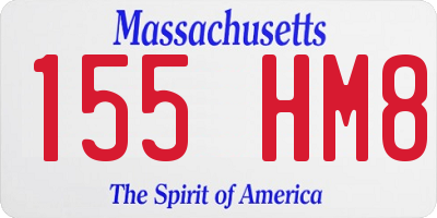 MA license plate 155HM8