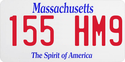 MA license plate 155HM9