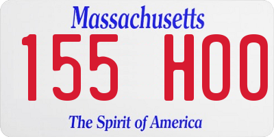 MA license plate 155HO0