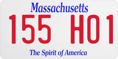 MA license plate 155HO1