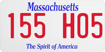 MA license plate 155HO5