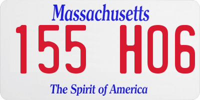 MA license plate 155HO6
