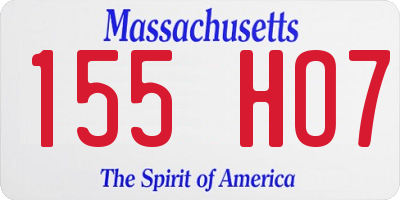MA license plate 155HO7