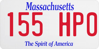 MA license plate 155HP0