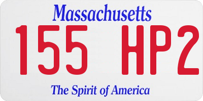 MA license plate 155HP2