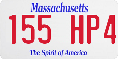 MA license plate 155HP4