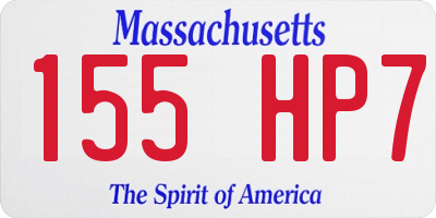 MA license plate 155HP7