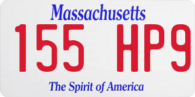 MA license plate 155HP9