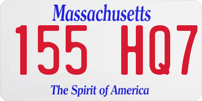 MA license plate 155HQ7