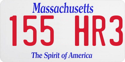 MA license plate 155HR3