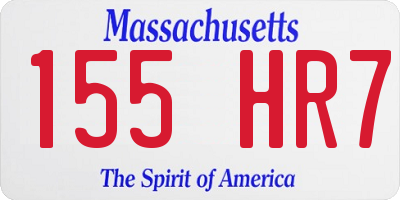 MA license plate 155HR7