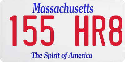 MA license plate 155HR8