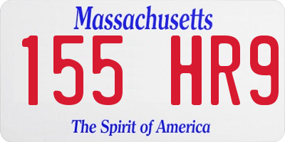 MA license plate 155HR9