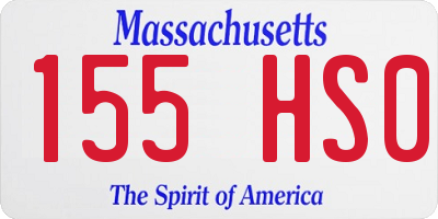MA license plate 155HS0