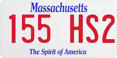 MA license plate 155HS2