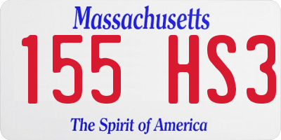 MA license plate 155HS3