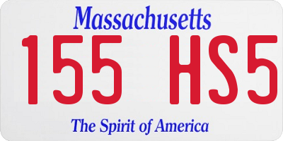 MA license plate 155HS5